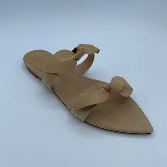 Schutz Bow Flat Leather Sandals NIB 7.5 - Picture 8 of 10